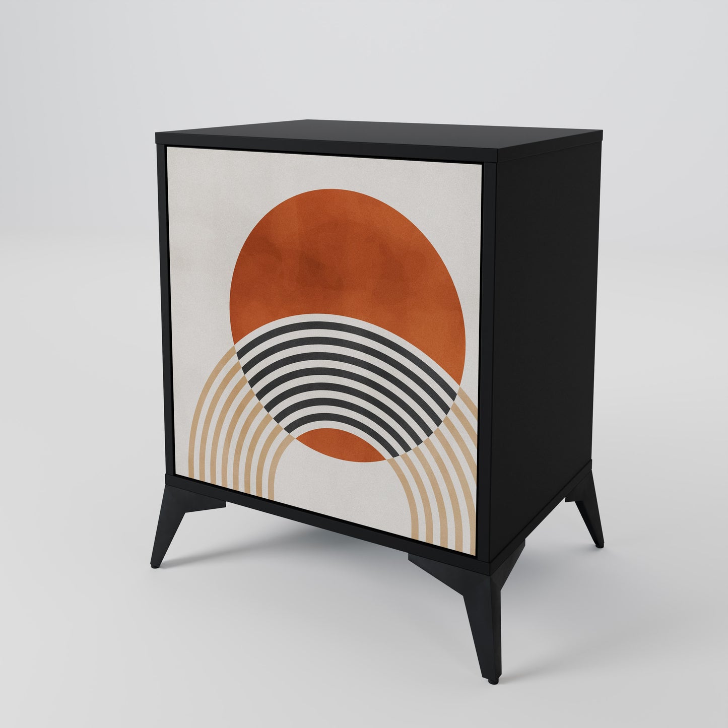 SPACE AROUND Credenza a 1 anta con finitura nera