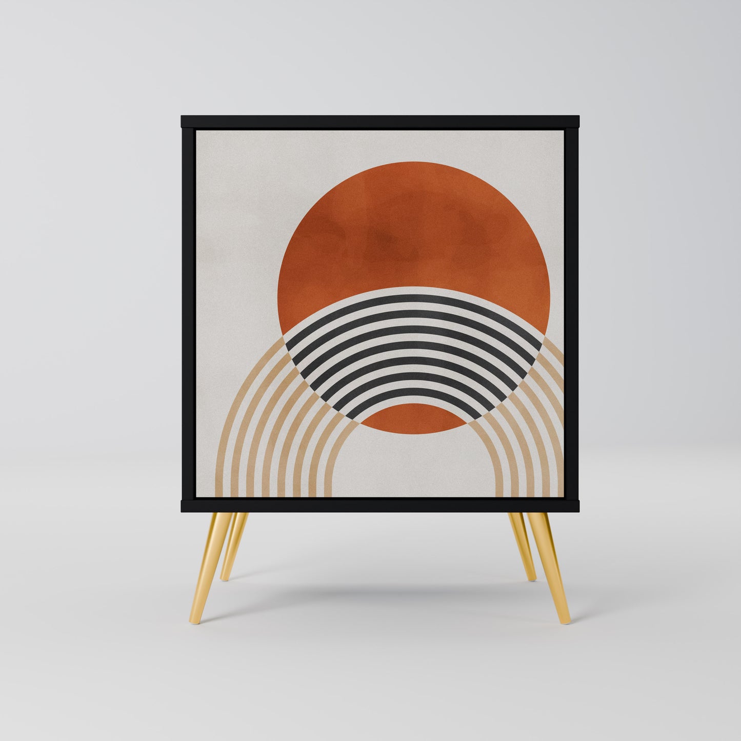 SPACE AROUND Credenza a 1 anta con finitura nera