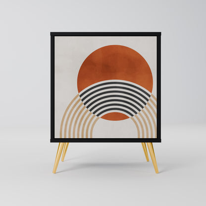 SPACE AROUND Credenza a 1 anta con finitura nera