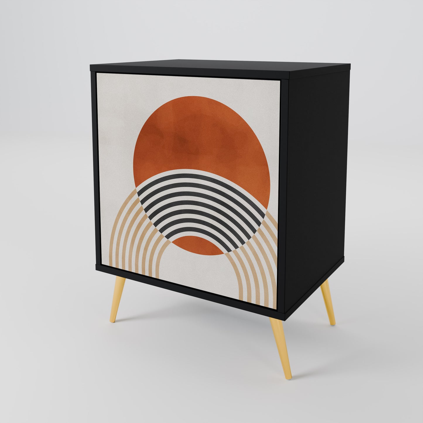 SPACE AROUND Credenza a 1 anta con finitura nera