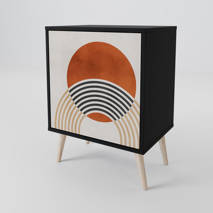 SPACE AROUND Credenza a 1 anta con finitura nera