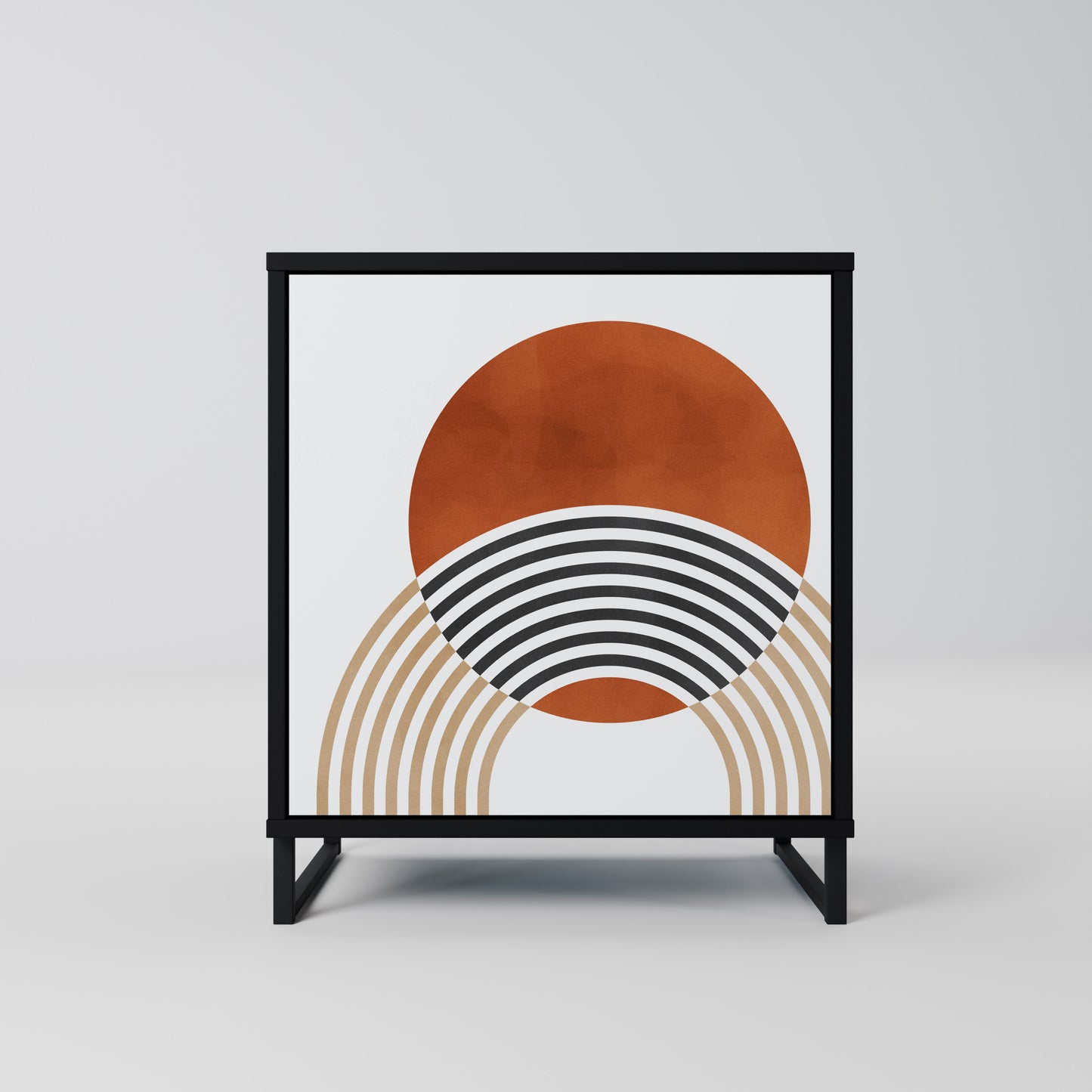 Credenza CIRCLE RHYTM a 1 anta con finitura nera