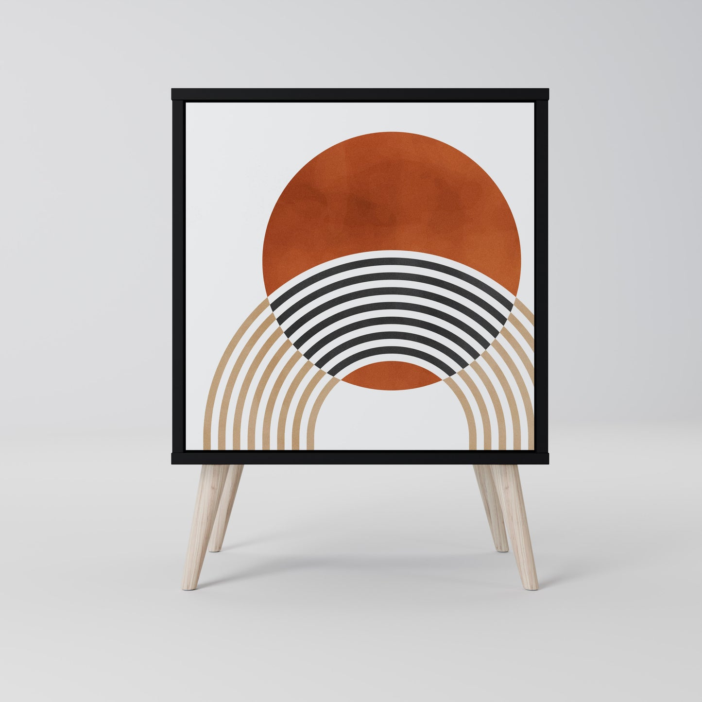 Credenza CIRCLE RHYTM a 1 anta con finitura nera