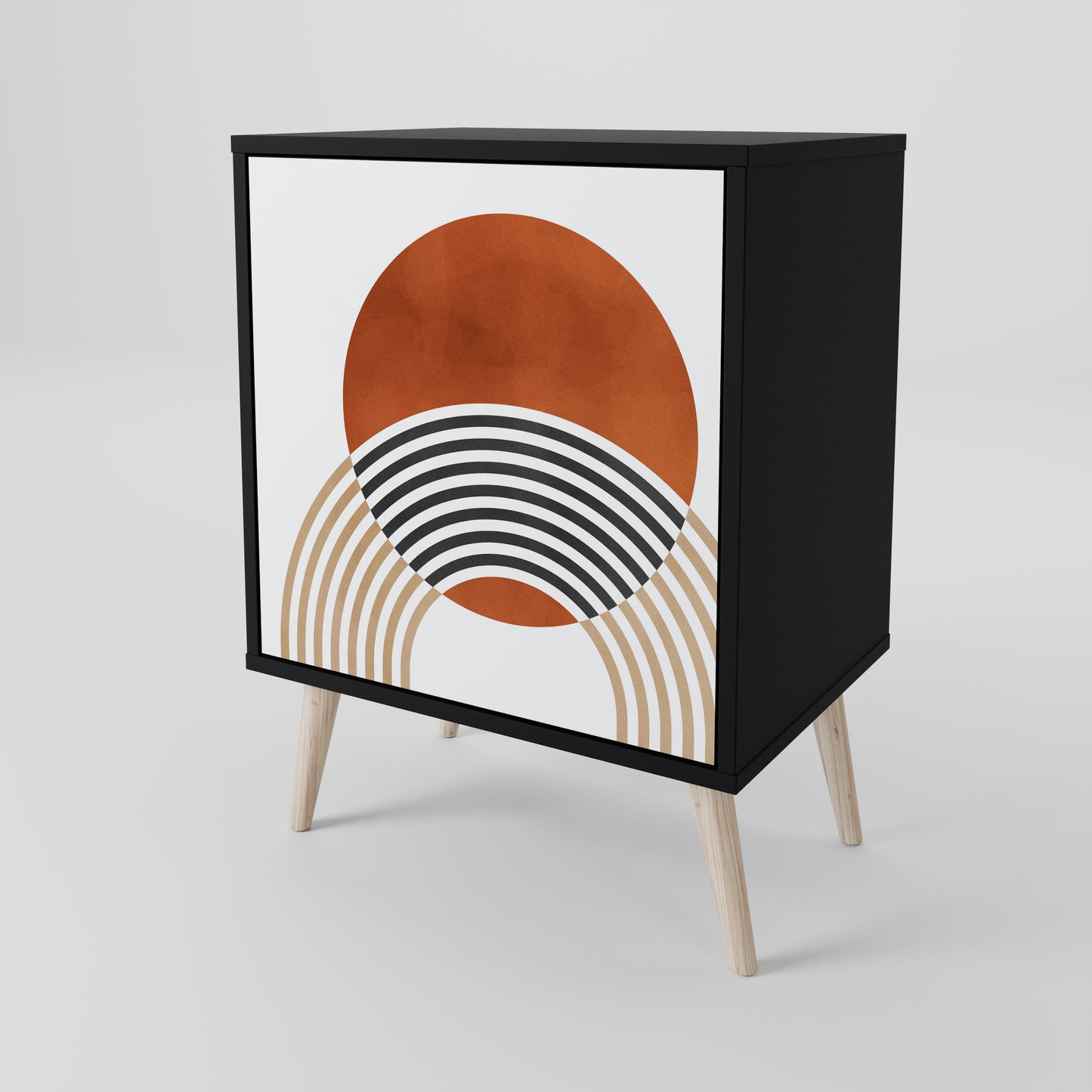 Credenza CIRCLE RHYTM a 1 anta con finitura nera