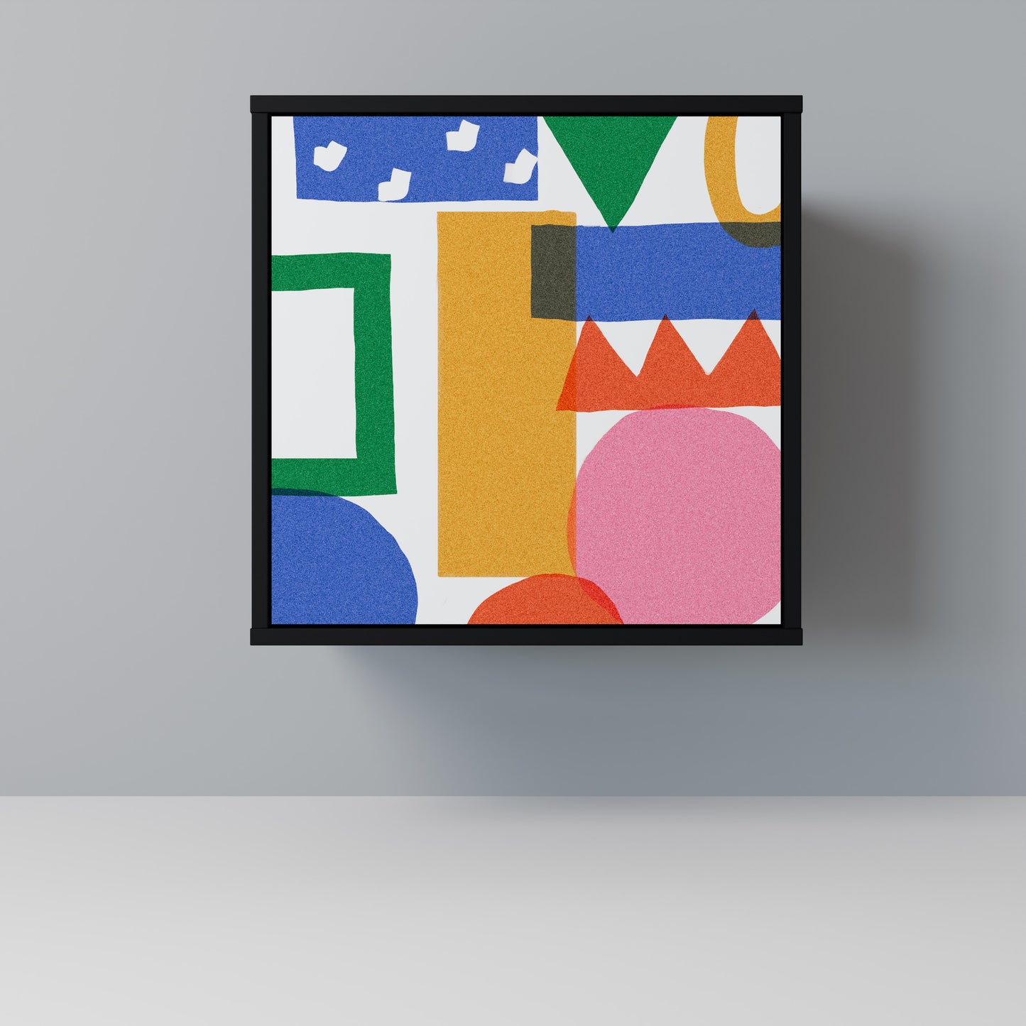 Credenza GEOMETRIC GLIMMER a 1 anta con finitura nera