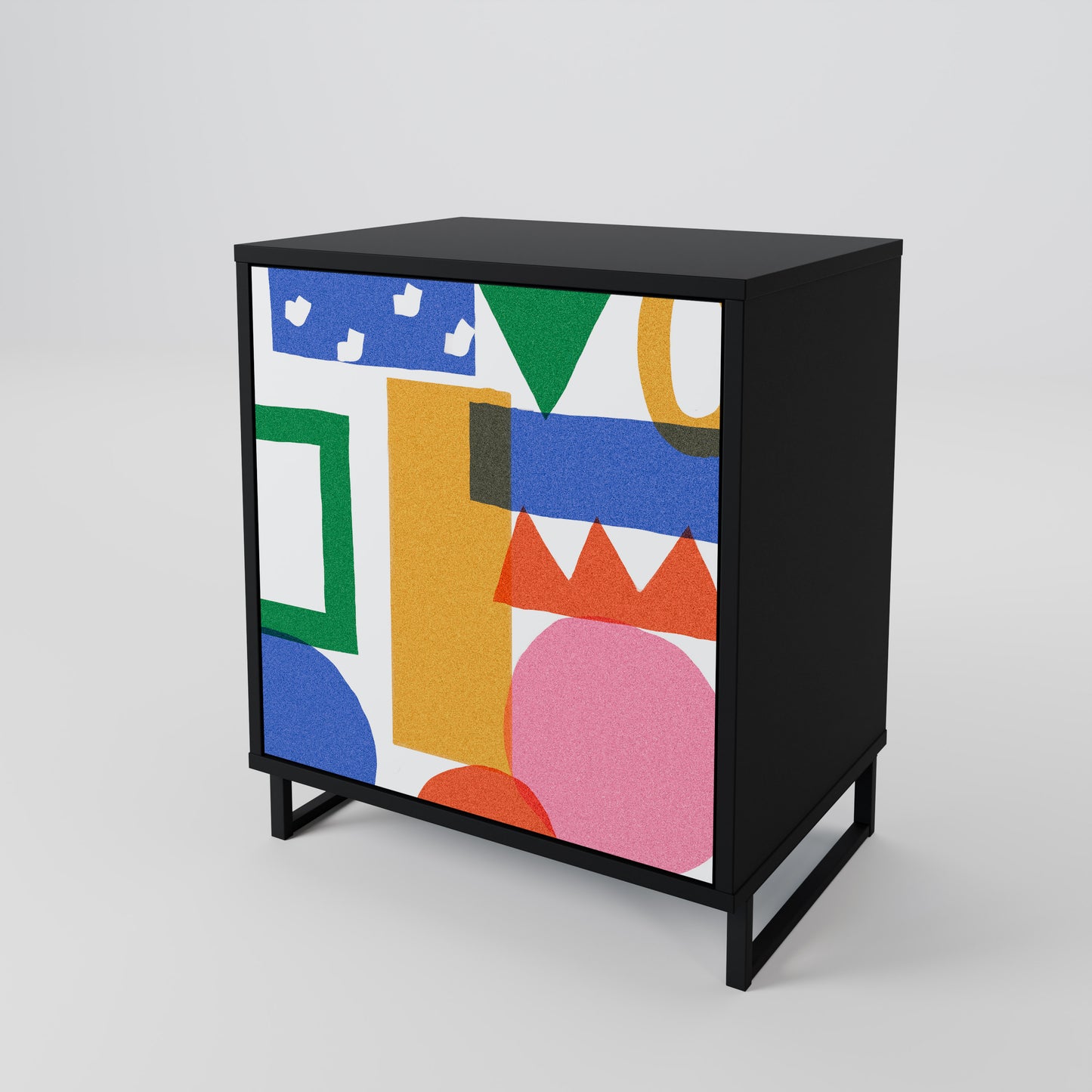 Credenza GEOMETRIC GLIMMER a 1 anta con finitura nera