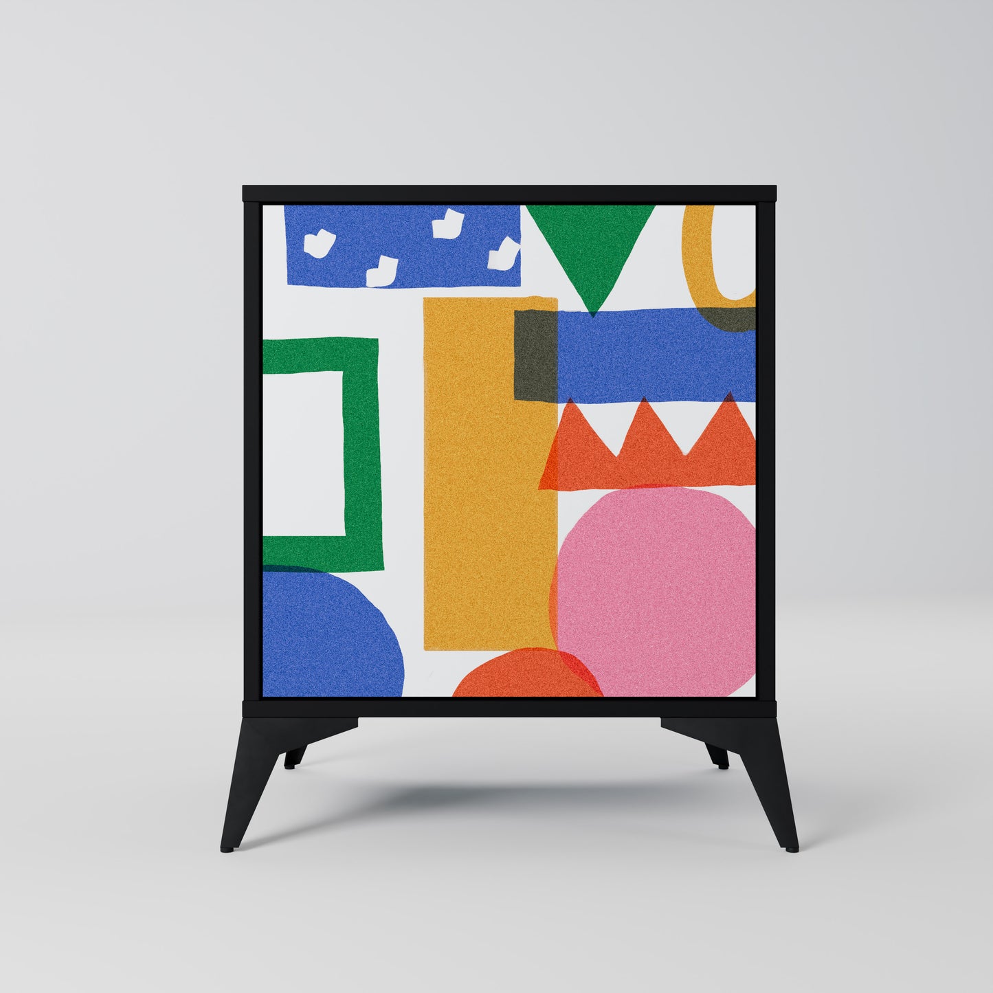 Credenza GEOMETRIC GLIMMER a 1 anta con finitura nera