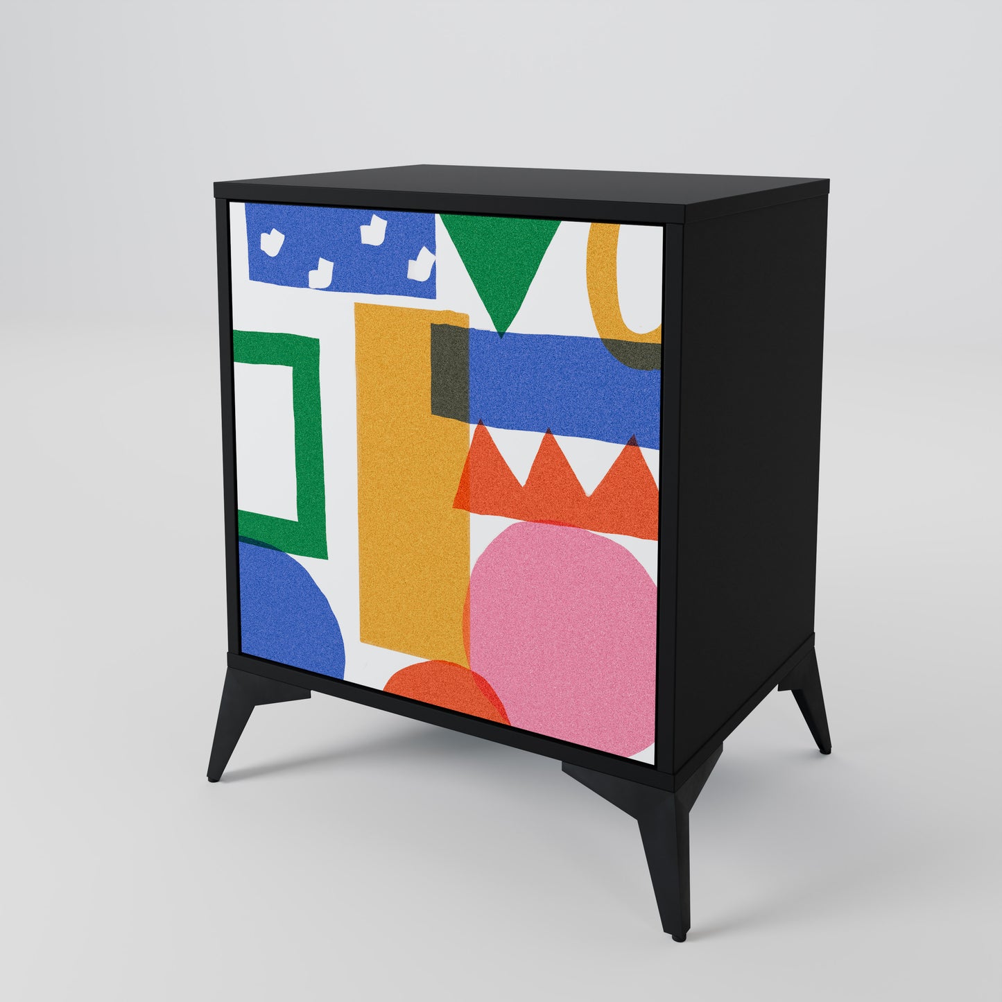 Credenza GEOMETRIC GLIMMER a 1 anta con finitura nera