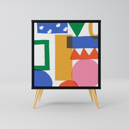 Credenza GEOMETRIC GLIMMER a 1 anta con finitura nera