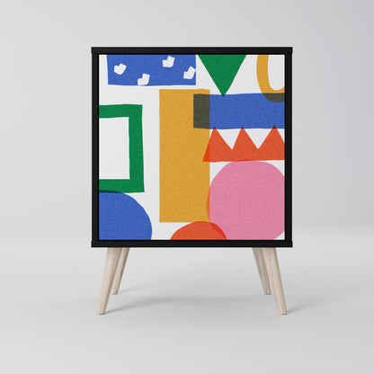 Credenza GEOMETRIC GLIMMER a 1 anta con finitura nera