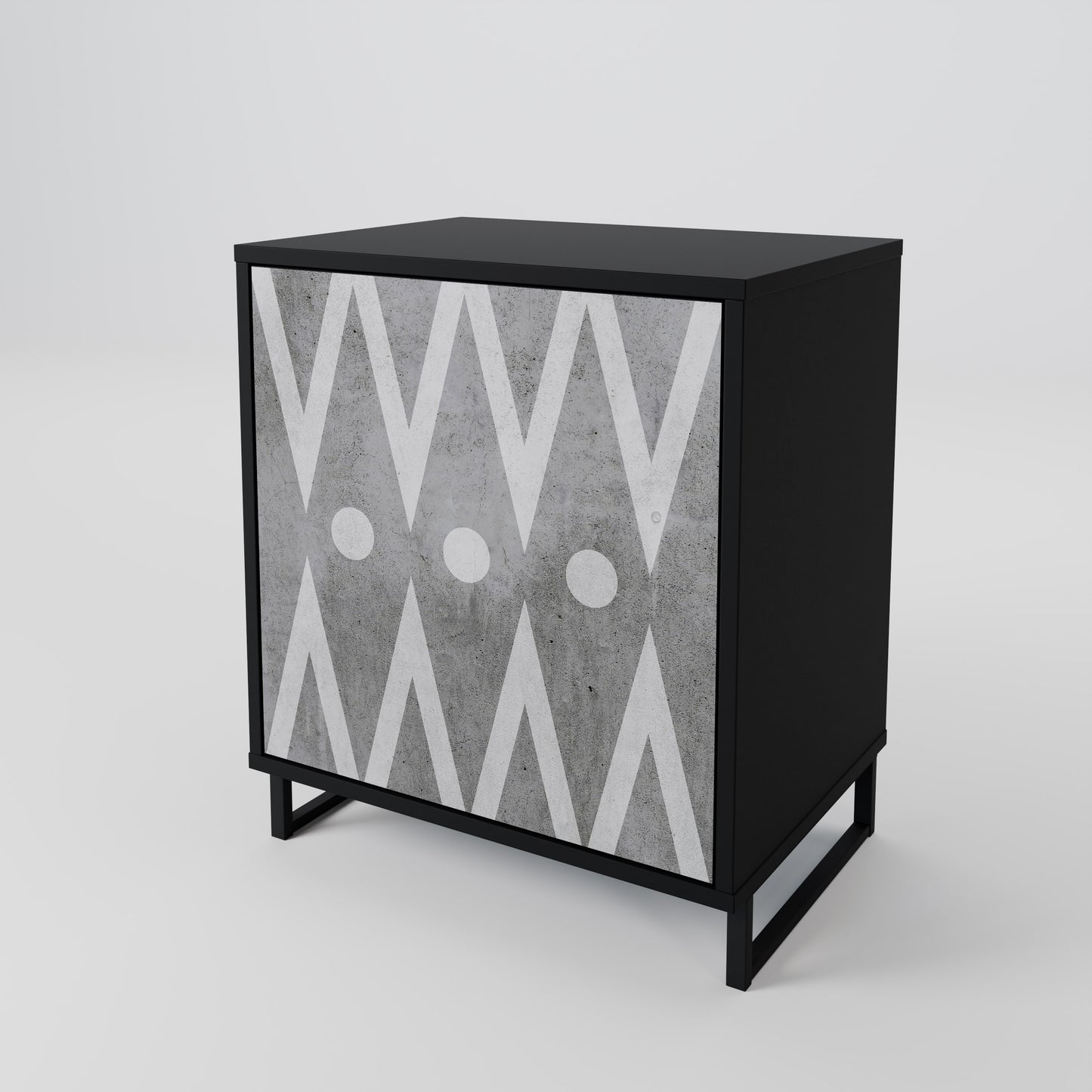 Credenza SHARP EDGES a 1 anta con finitura nera
