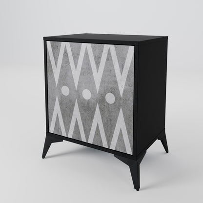 Credenza SHARP EDGES a 1 anta con finitura nera