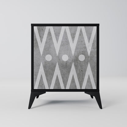 Credenza SHARP EDGES a 1 anta con finitura nera