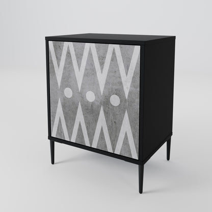 Credenza SHARP EDGES a 1 anta con finitura nera