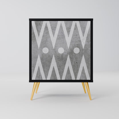 Credenza SHARP EDGES a 1 anta con finitura nera