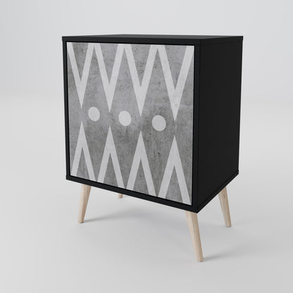 Credenza SHARP EDGES a 1 anta con finitura nera