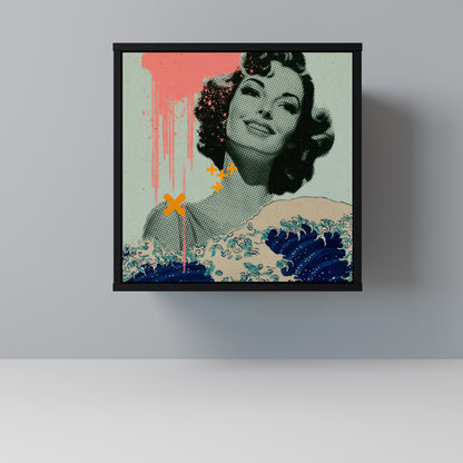 Credenza KANAGAWA BEAUTY a 1 anta con finitura nera