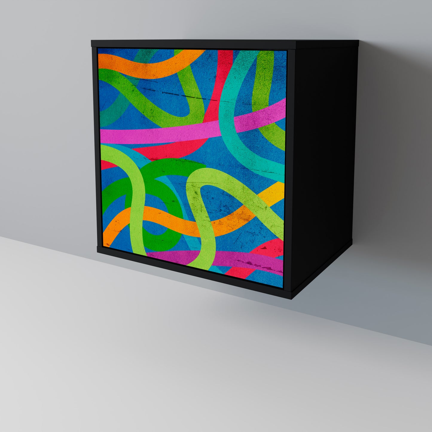 STREAMER TANGLE 1-Door Sideboard in Black Finish