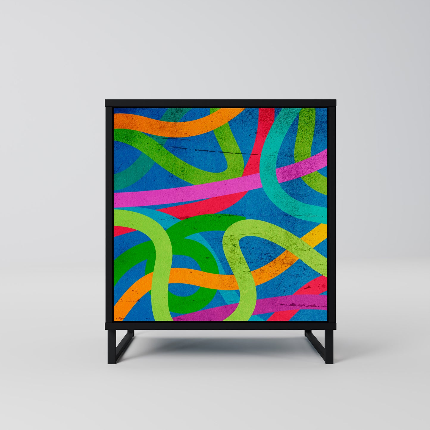 STREAMER TANGLE 1-Door Sideboard in Black Finish