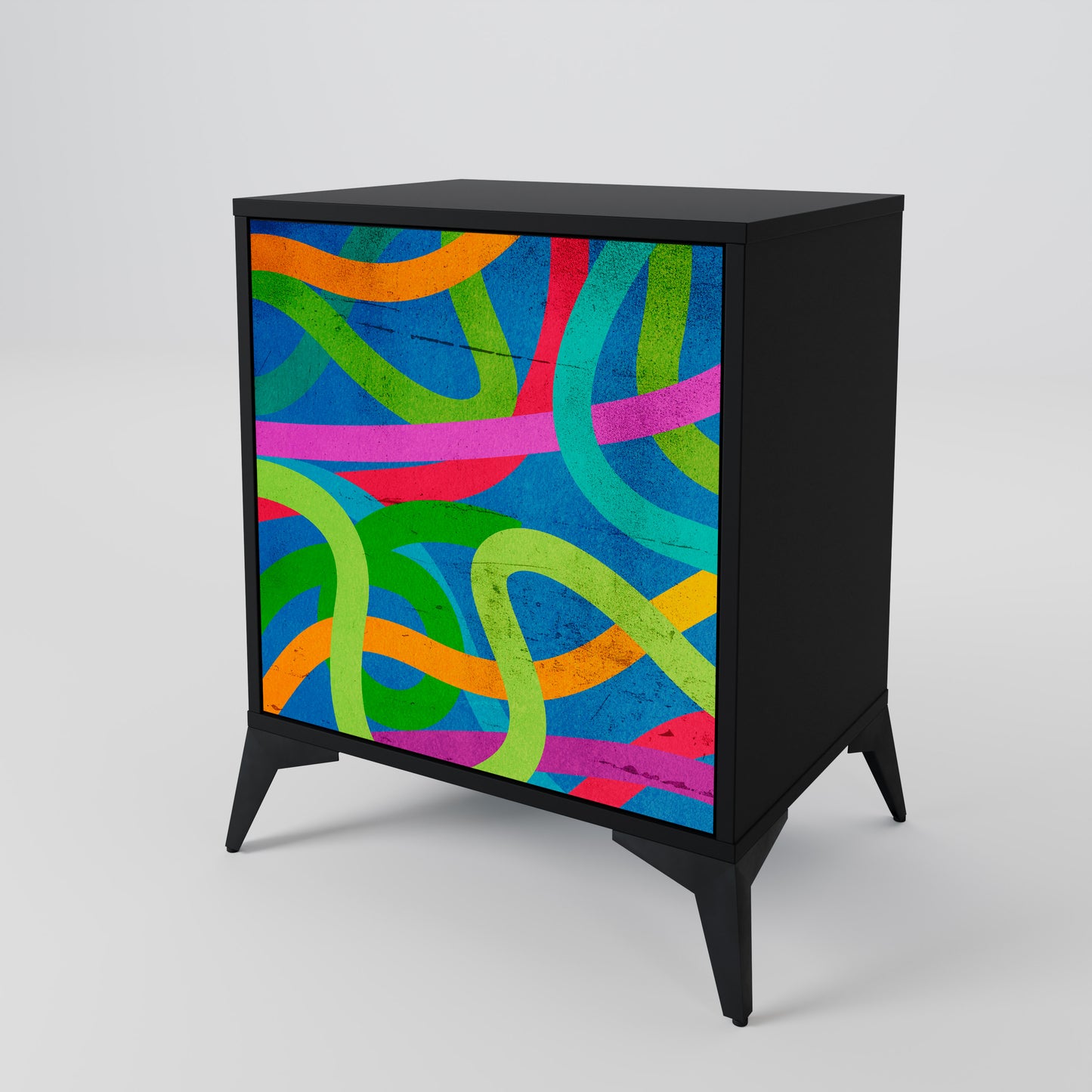 STREAMER TANGLE 1-Door Sideboard in Black Finish