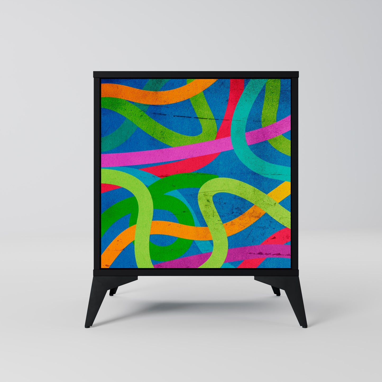 STREAMER TANGLE 1-Door Sideboard in Black Finish