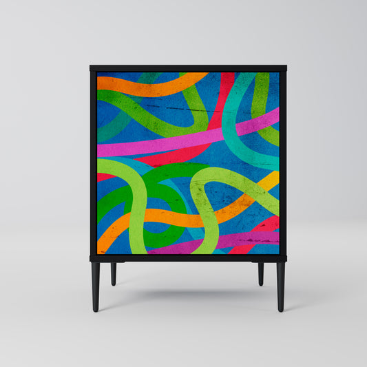 Credenza STREAMER TANGLE a 1 anta con finitura nera