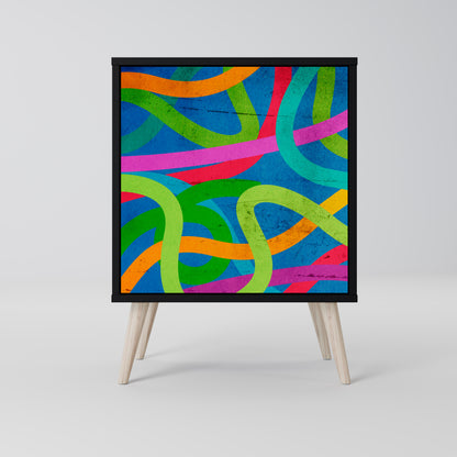 STREAMER TANGLE 1-Door Sideboard in Black Finish