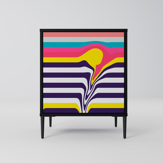 Credenza TONE COLLAPSE a 1 anta con finitura nera