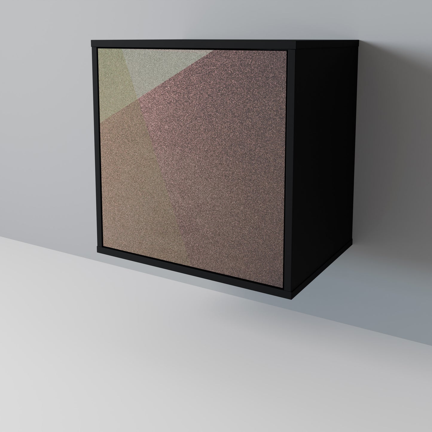 Credenza BEIGE GEOMETRY a 1 anta con finitura nera