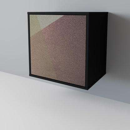 Credenza BEIGE GEOMETRY a 1 anta con finitura nera