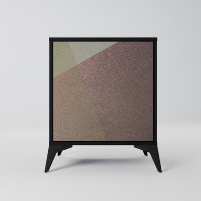 Credenza BEIGE GEOMETRY a 1 anta con finitura nera