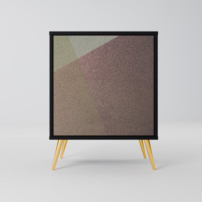 Credenza BEIGE GEOMETRY a 1 anta con finitura nera