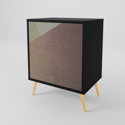 Credenza BEIGE GEOMETRY a 1 anta con finitura nera