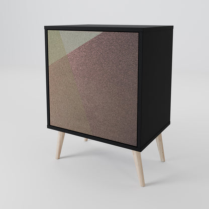 Credenza BEIGE GEOMETRY a 1 anta con finitura nera