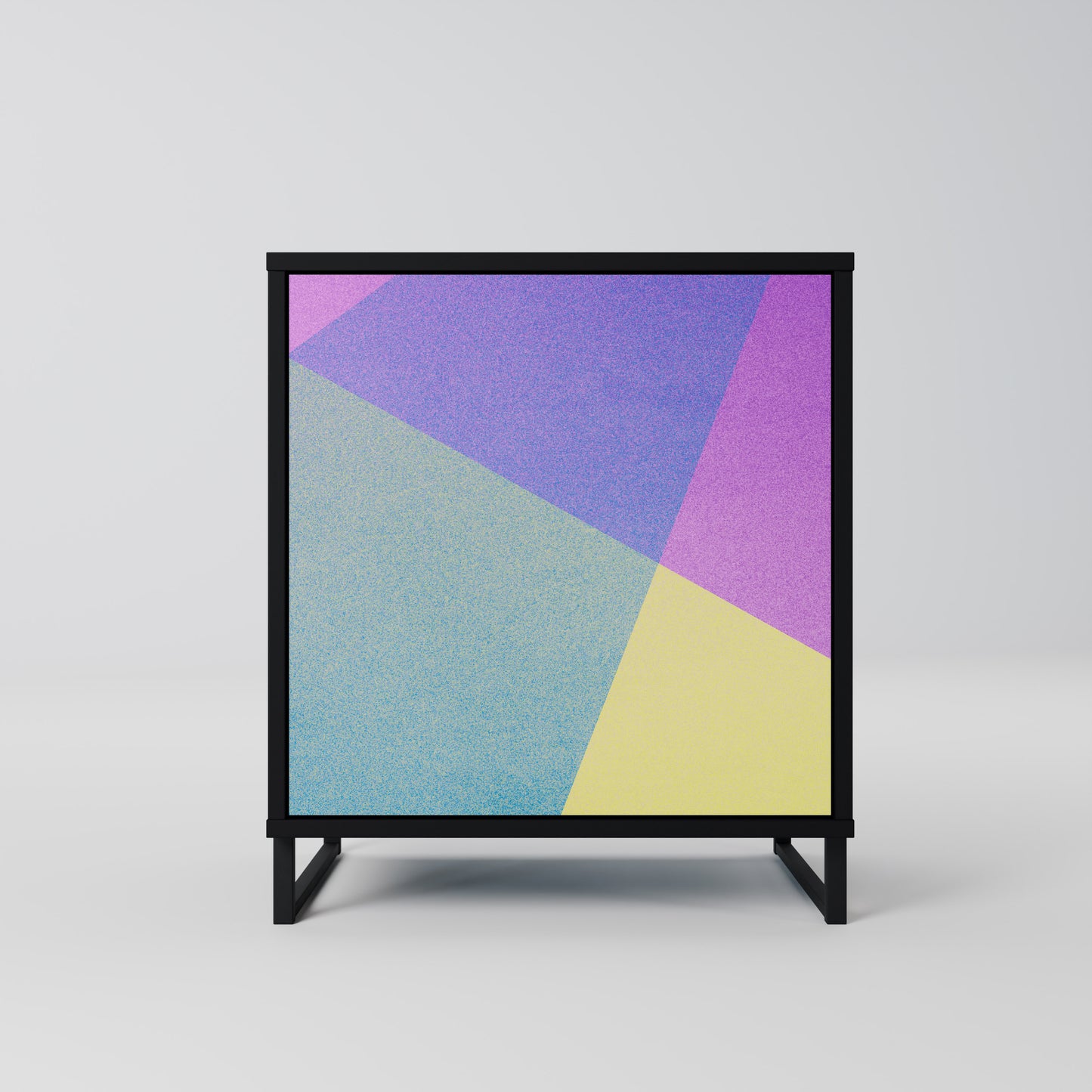 Credenza BRIGHT GEOMETRY a 1 anta con finitura nera