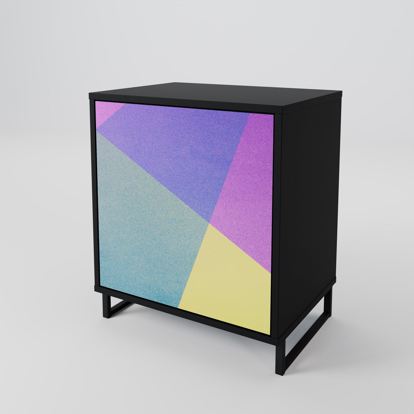 Credenza BRIGHT GEOMETRY a 1 anta con finitura nera