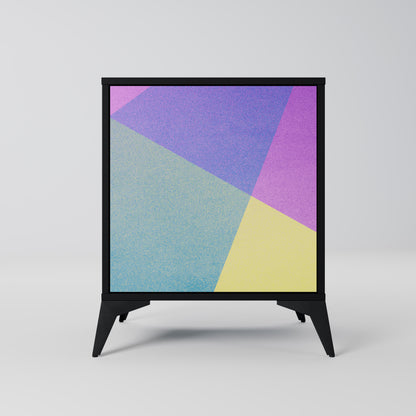 Credenza BRIGHT GEOMETRY a 1 anta con finitura nera