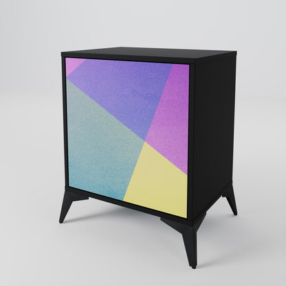 Credenza BRIGHT GEOMETRY a 1 anta con finitura nera