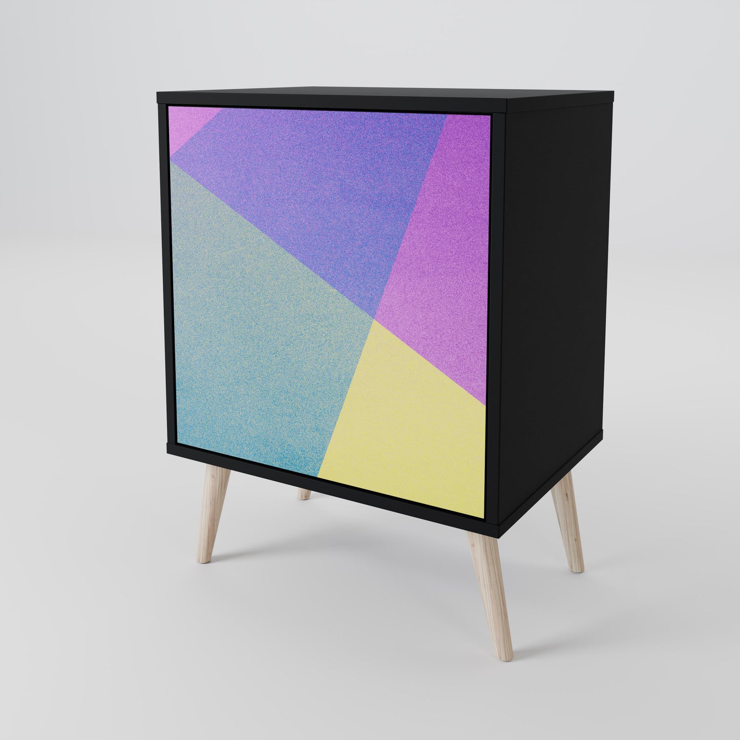 Credenza BRIGHT GEOMETRY a 1 anta con finitura nera
