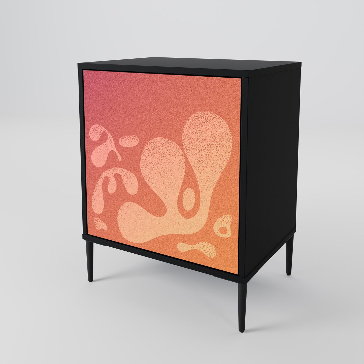 Credenza IRREGULAR PINK a 1 anta con finitura nera