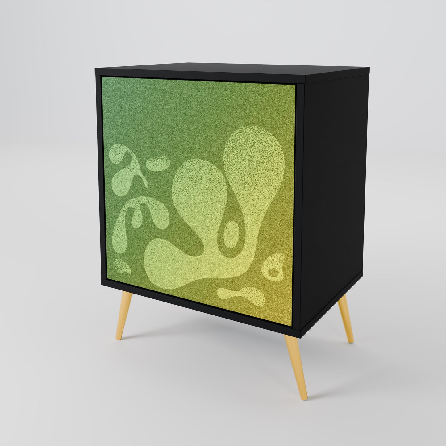 Credenza IRREGULAR BLUE a 1 anta con finitura nera