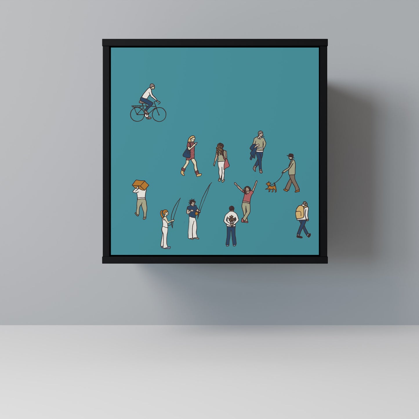 Credenza COLLECTIVE STREAM a 1 anta con finitura nera