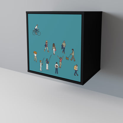 Credenza COLLECTIVE STREAM a 1 anta con finitura nera