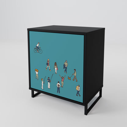 Credenza COLLECTIVE STREAM a 1 anta con finitura nera