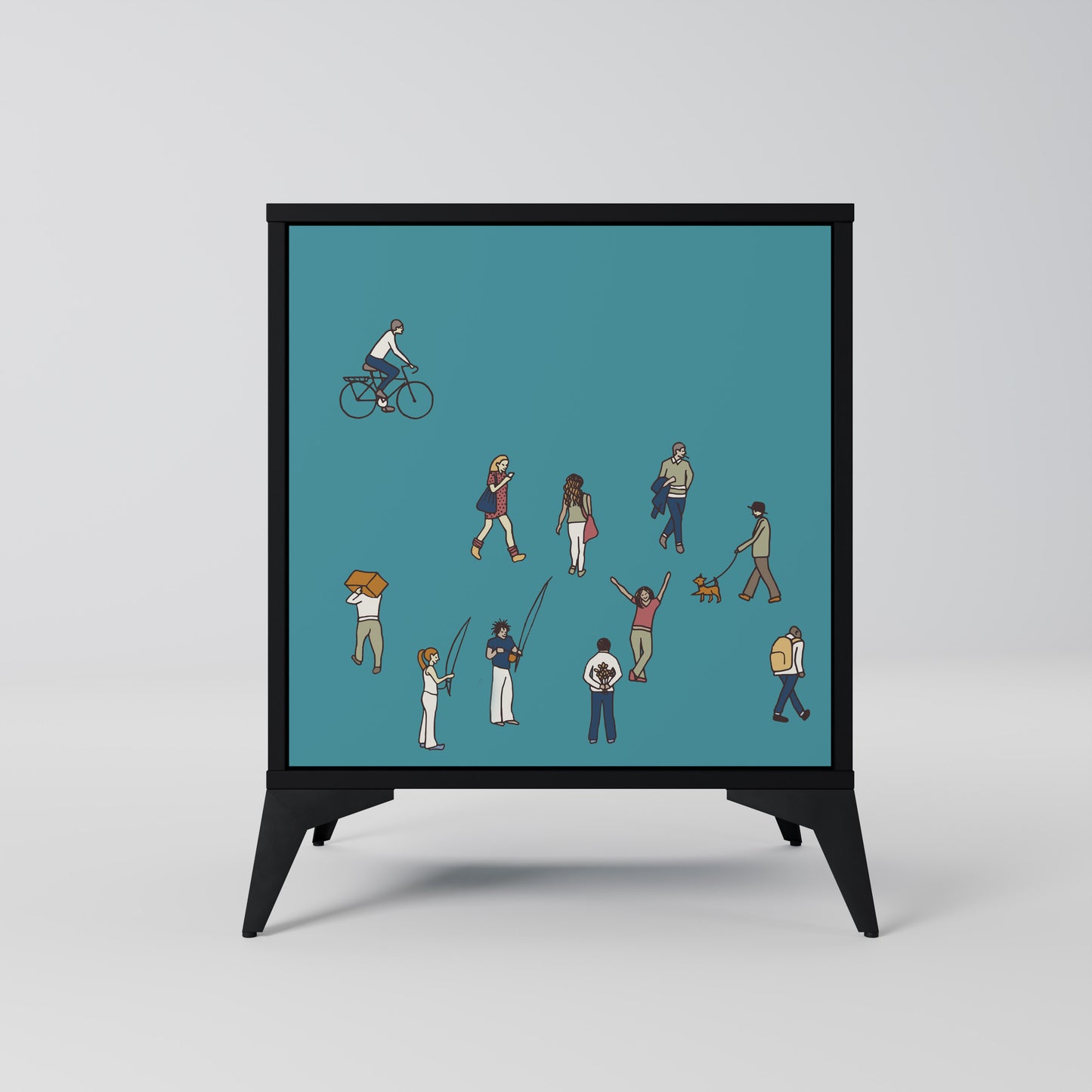 Credenza COLLECTIVE STREAM a 1 anta con finitura nera