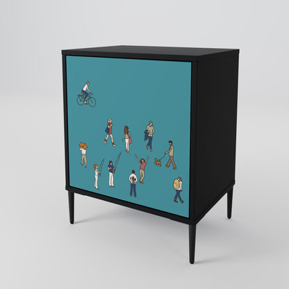 Credenza COLLECTIVE STREAM a 1 anta con finitura nera