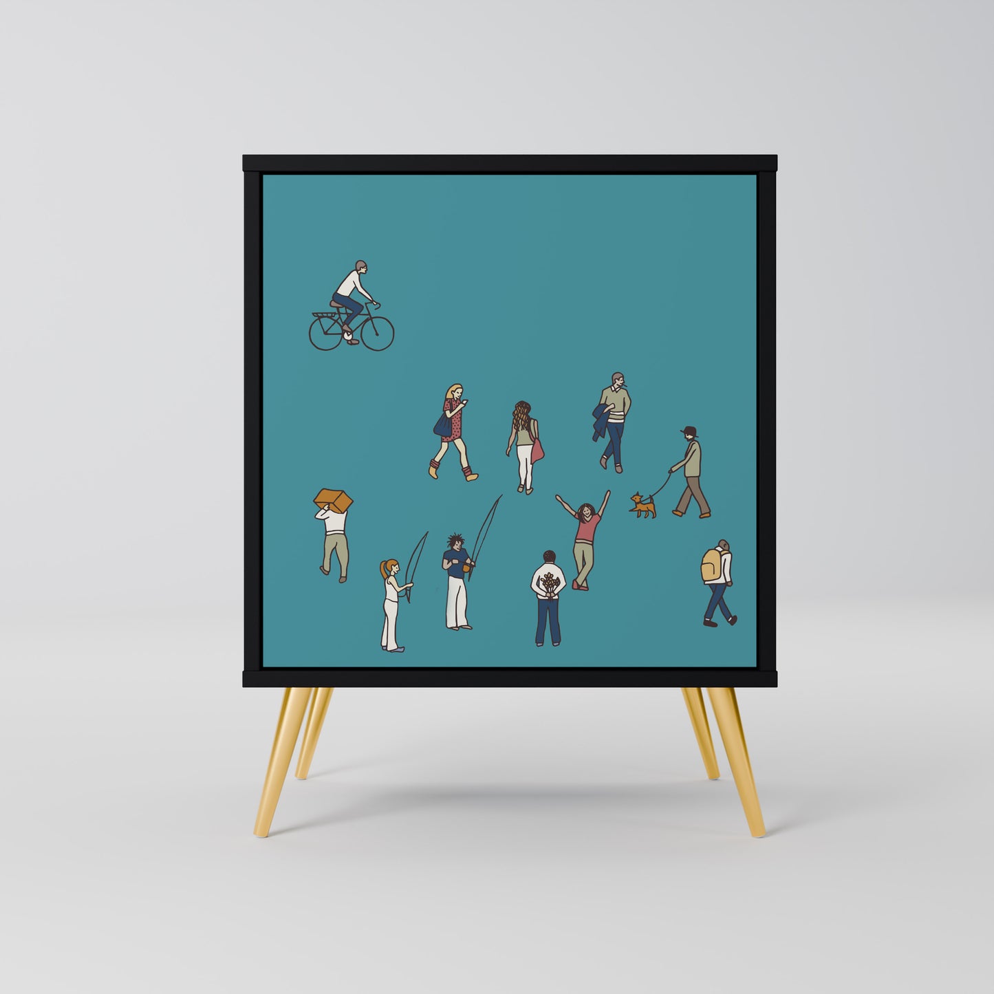 Credenza COLLECTIVE STREAM a 1 anta con finitura nera