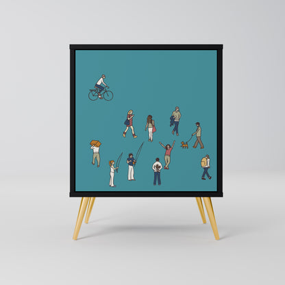 Credenza COLLECTIVE STREAM a 1 anta con finitura nera