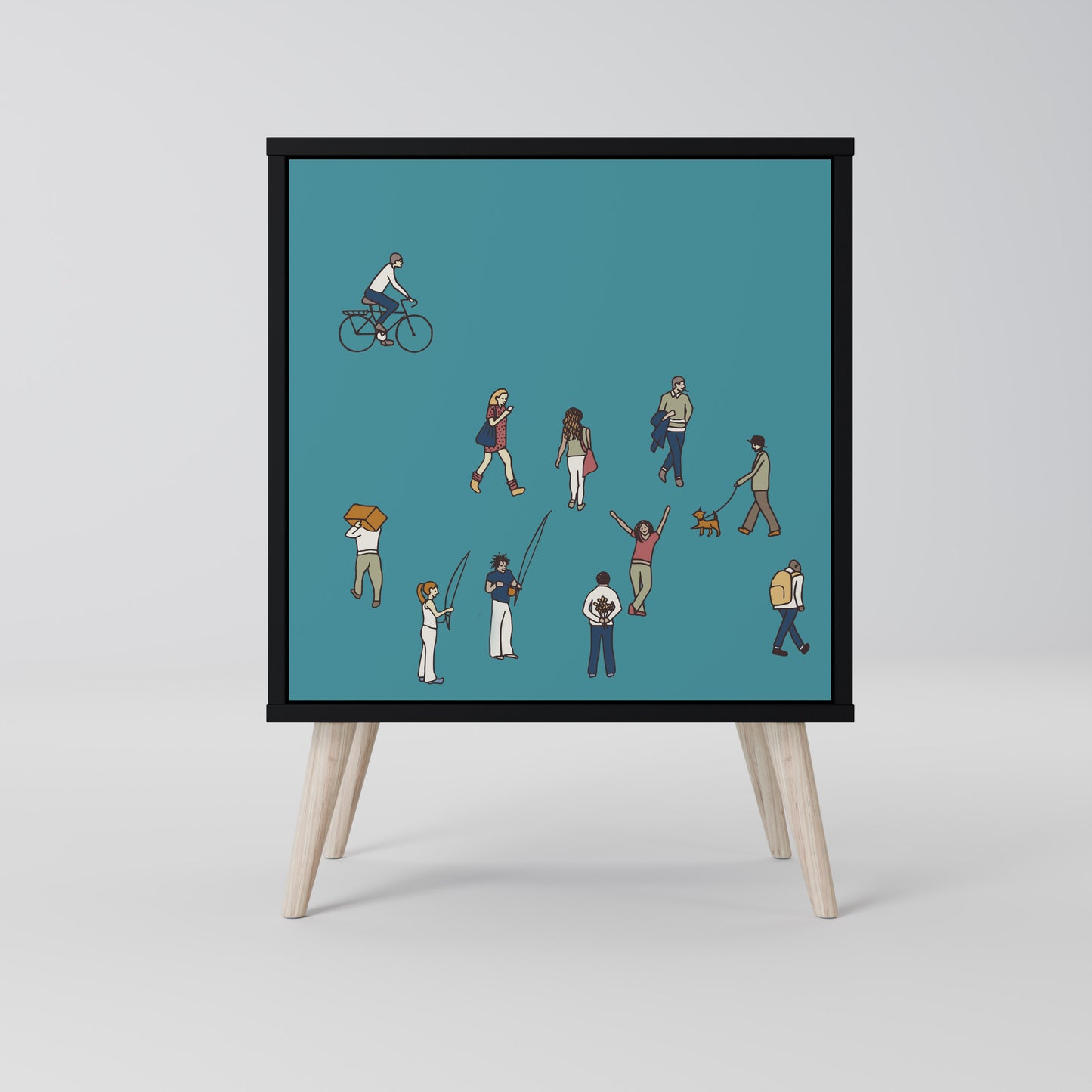 Credenza COLLECTIVE STREAM a 1 anta con finitura nera