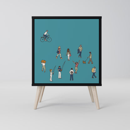 Credenza COLLECTIVE STREAM a 1 anta con finitura nera